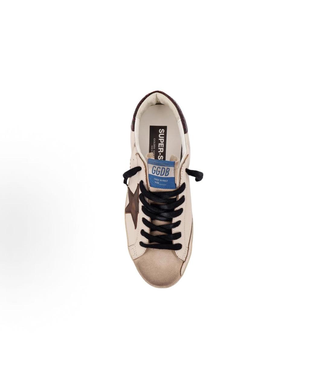 GOLDEN GOOSE DELUXE BRAND Бежевые кожаные кеды, фото 3