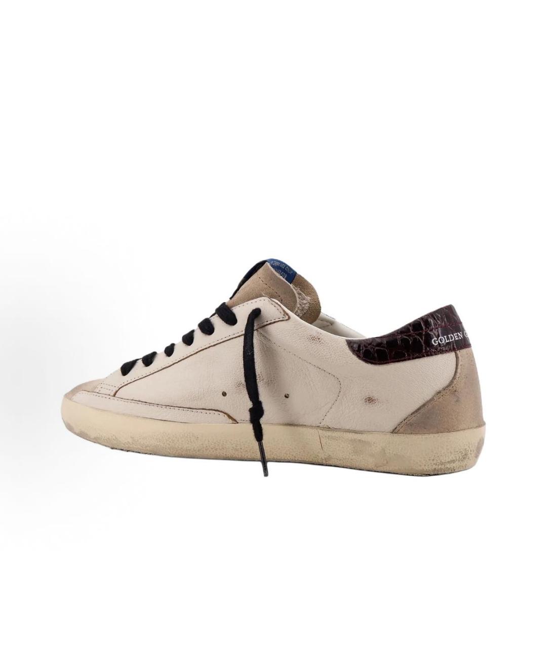 GOLDEN GOOSE DELUXE BRAND Бежевые кожаные кеды, фото 2