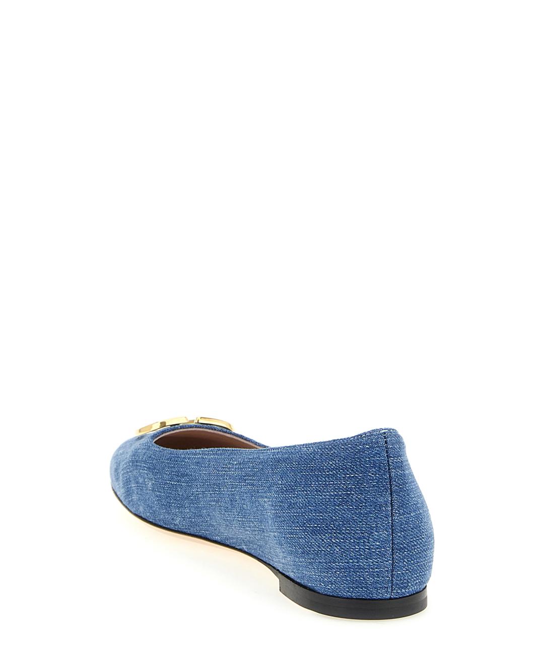 VALENTINO Синие текстильные балетки, фото 2