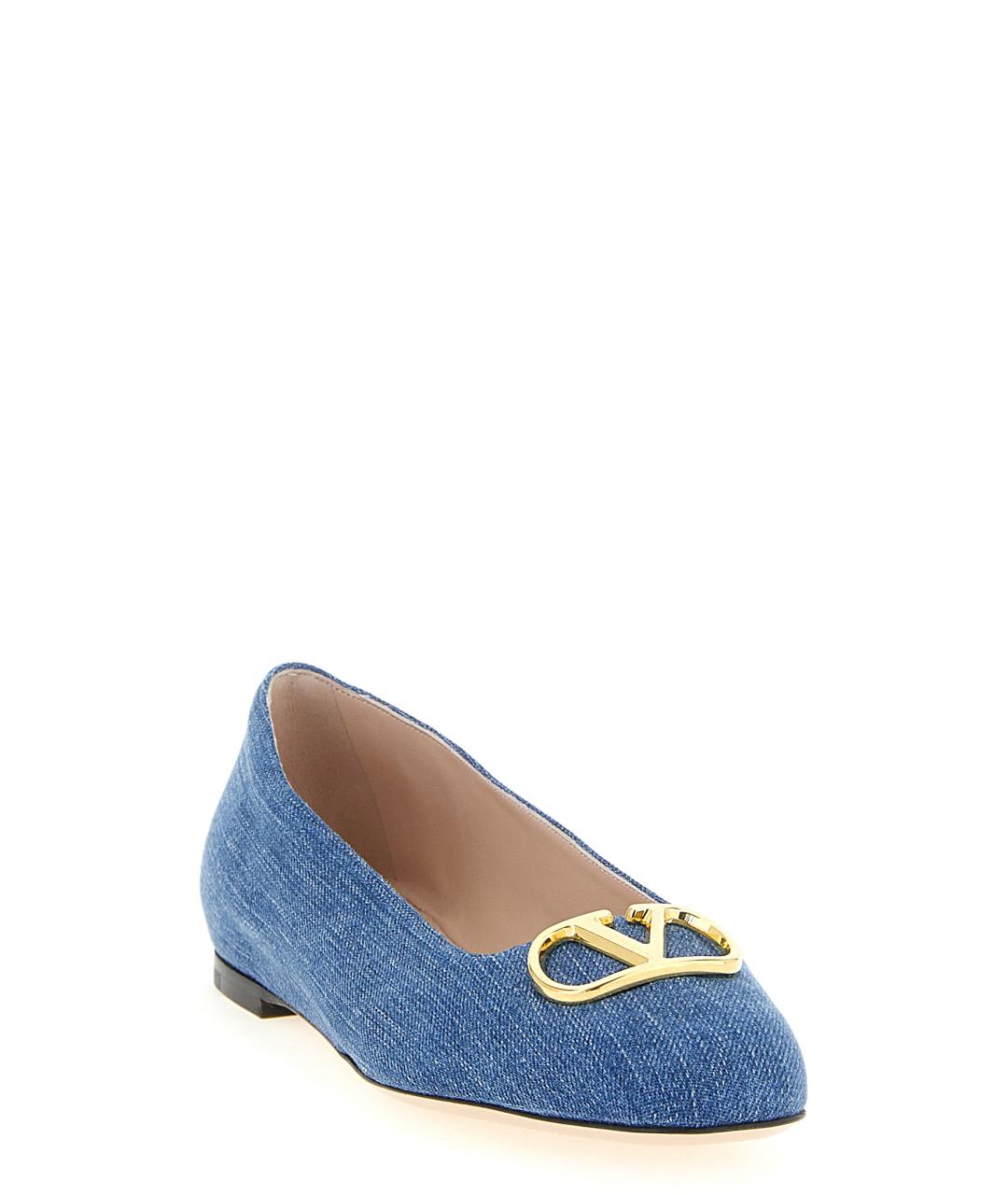 VALENTINO Синие текстильные балетки, фото 4