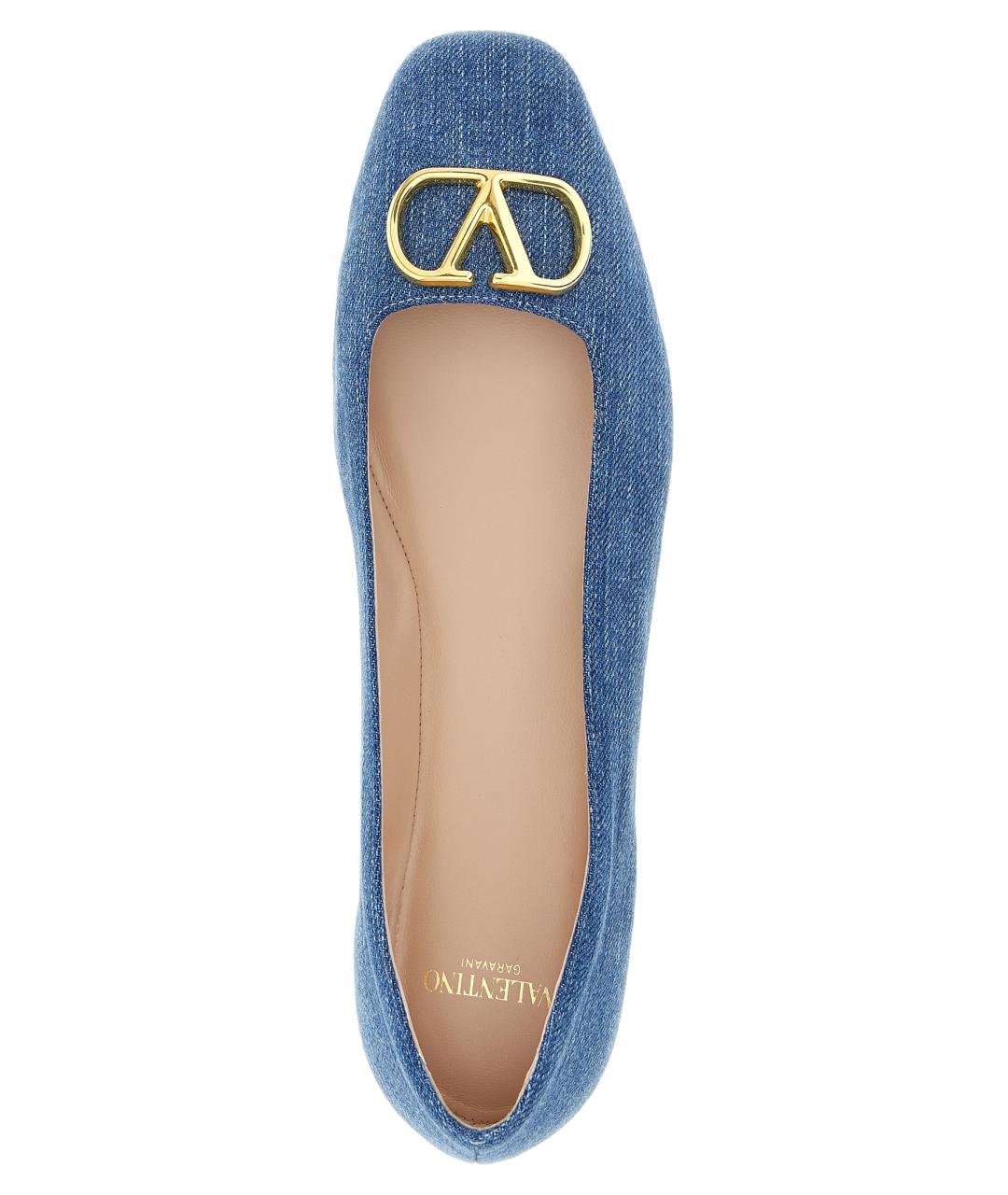 VALENTINO Синие текстильные балетки, фото 3