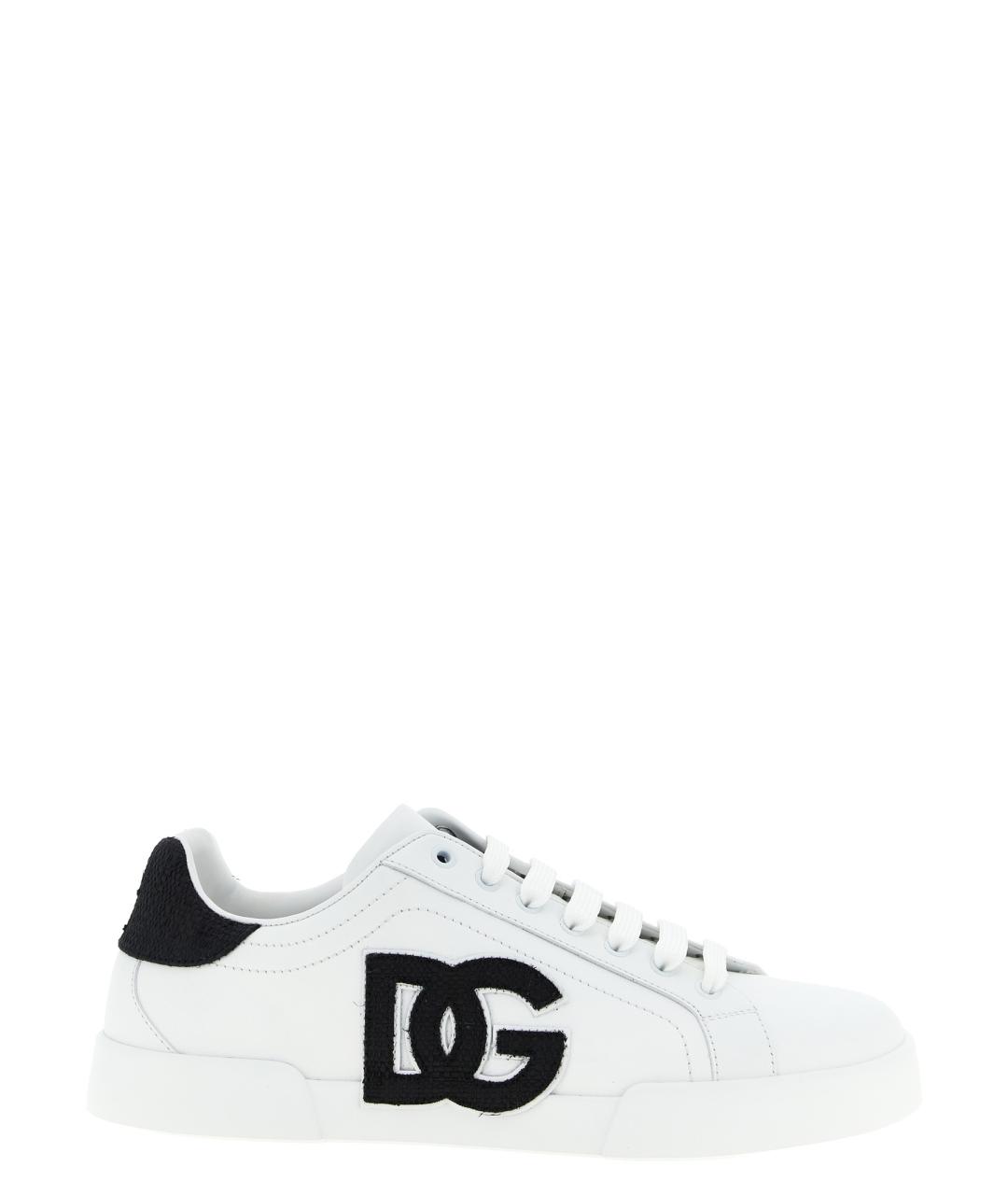 DOLCE&GABBANA Белые кожаные низкие кроссовки / кеды, фото 1