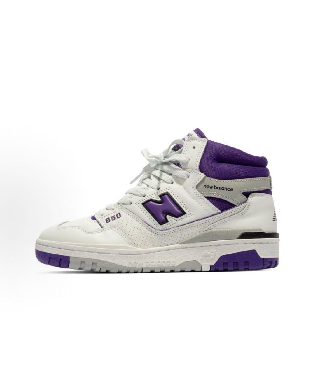 NEW BALANCE Фиолетовые кожаные высокие кроссовки / кеды, фото 5