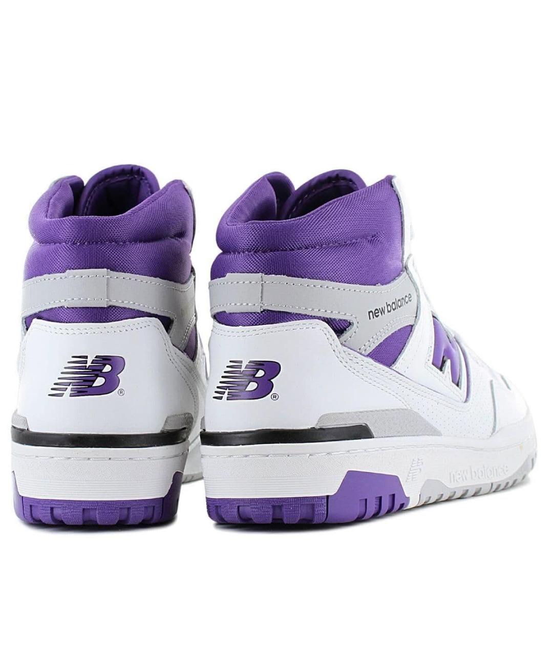 NEW BALANCE Фиолетовые кожаные высокие кроссовки / кеды, фото 3
