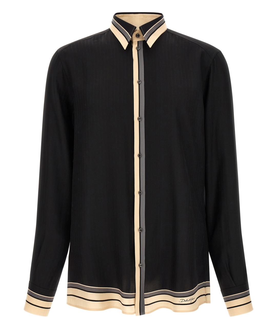 DOLCE&GABBANA Черная шелковая кэжуал рубашка, фото 1