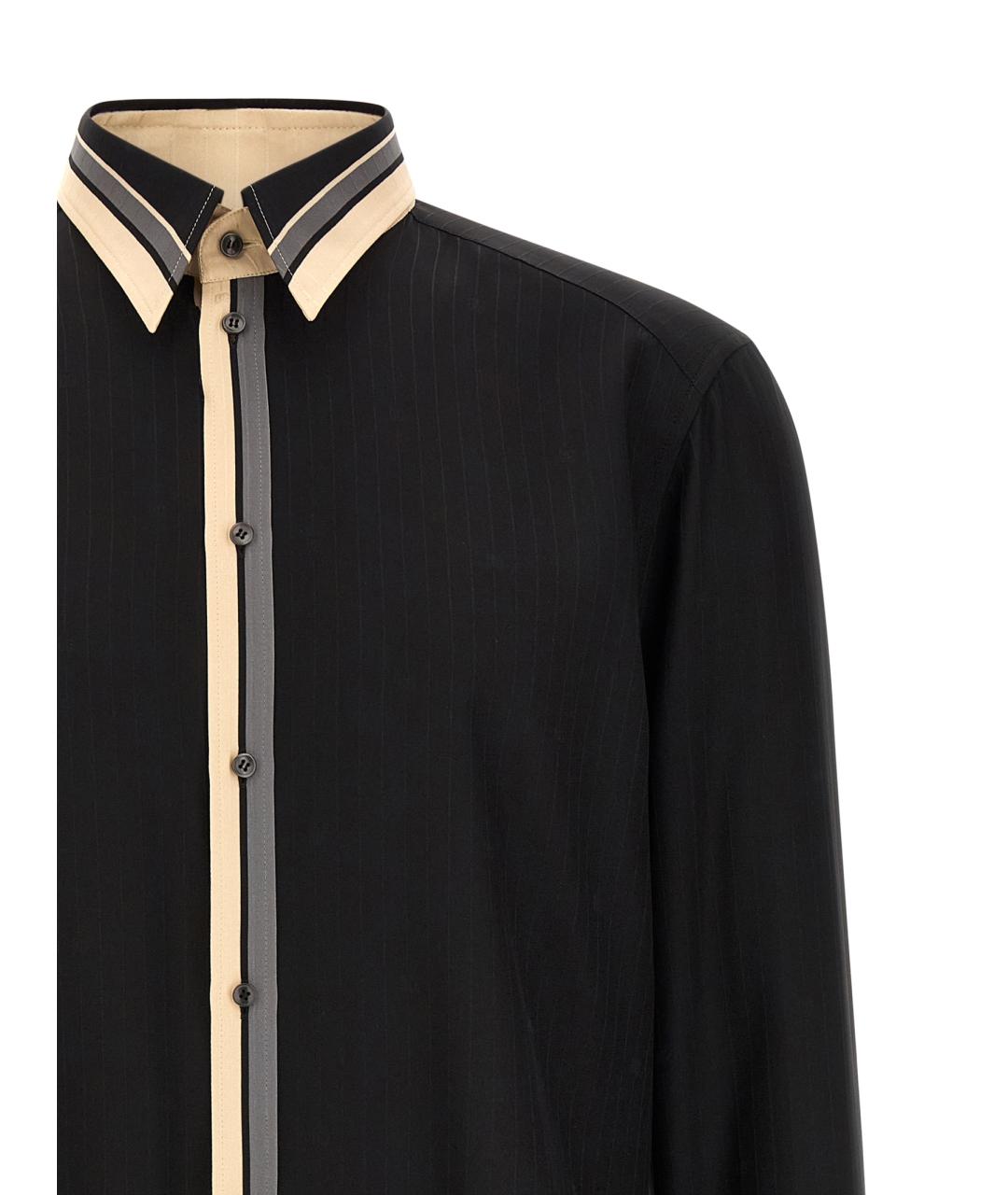 DOLCE&GABBANA Черная шелковая кэжуал рубашка, фото 3