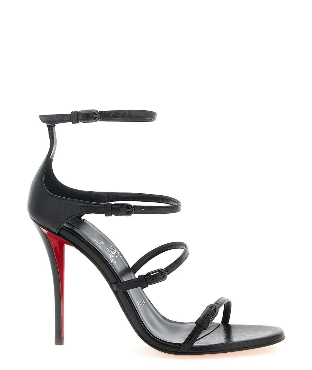 CHRISTIAN LOUBOUTIN Черные кожаные босоножки, фото 1
