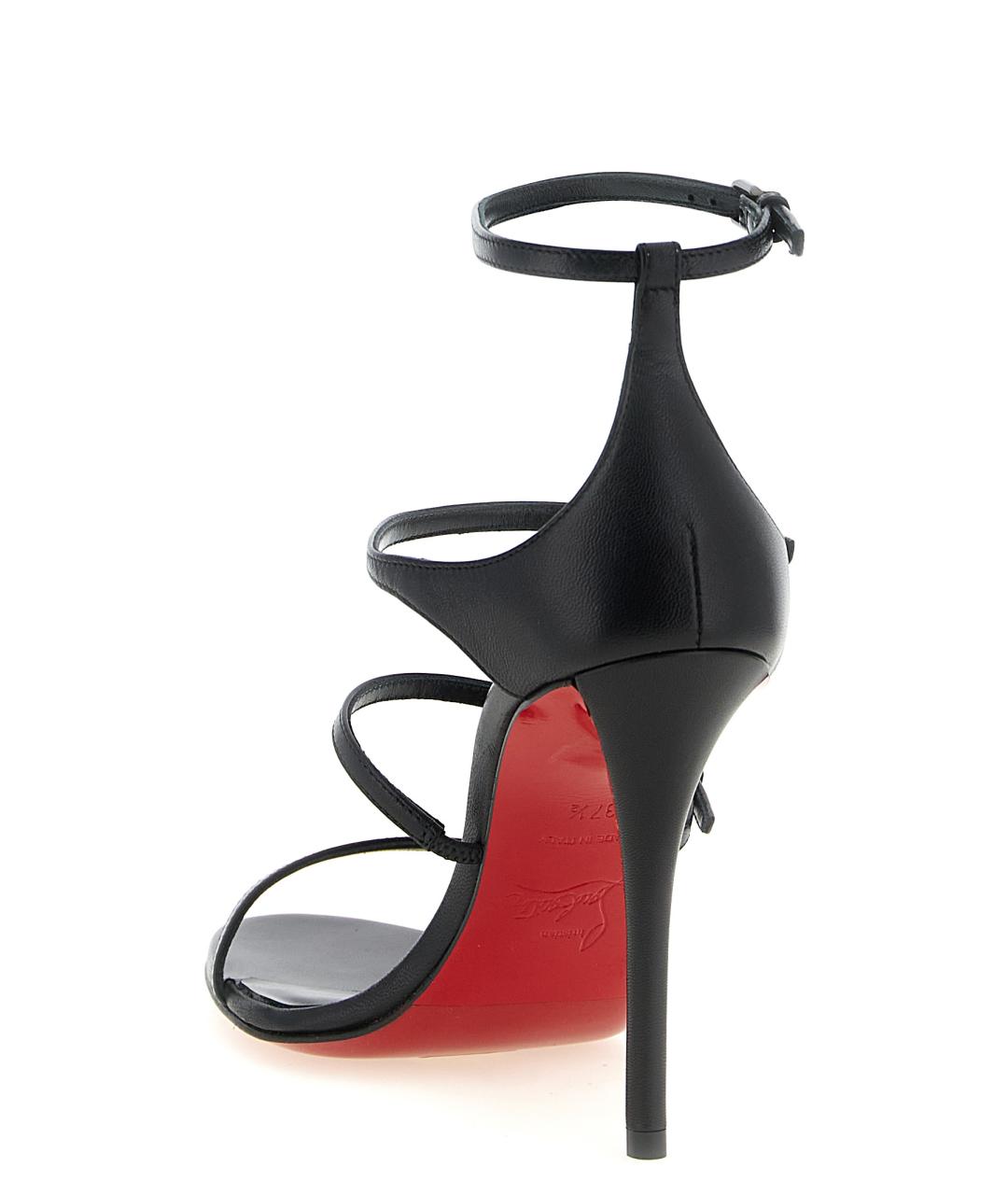 CHRISTIAN LOUBOUTIN Черные кожаные босоножки, фото 3