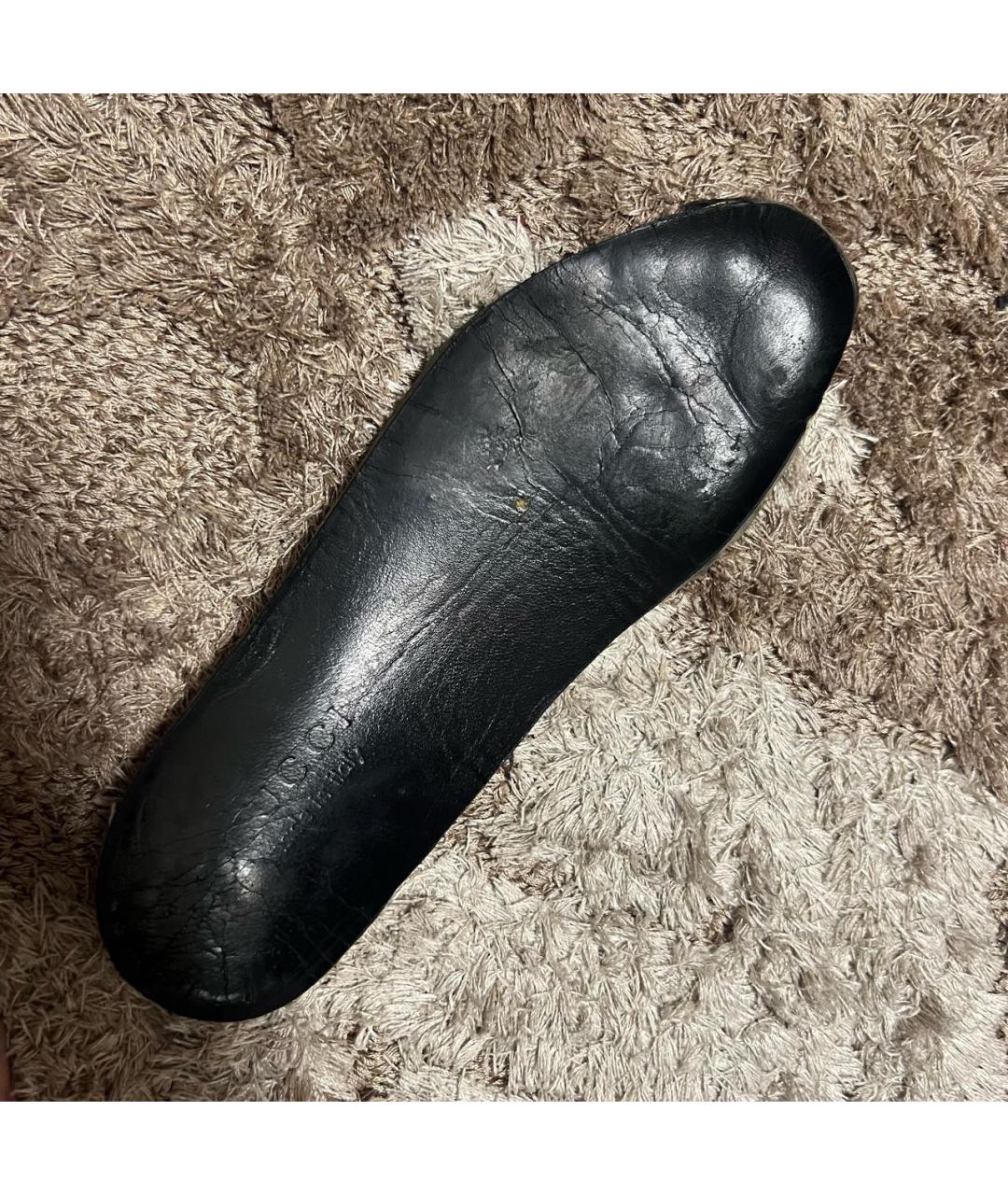 GUCCI Черные кожаные высокие кроссовки / кеды, фото 6