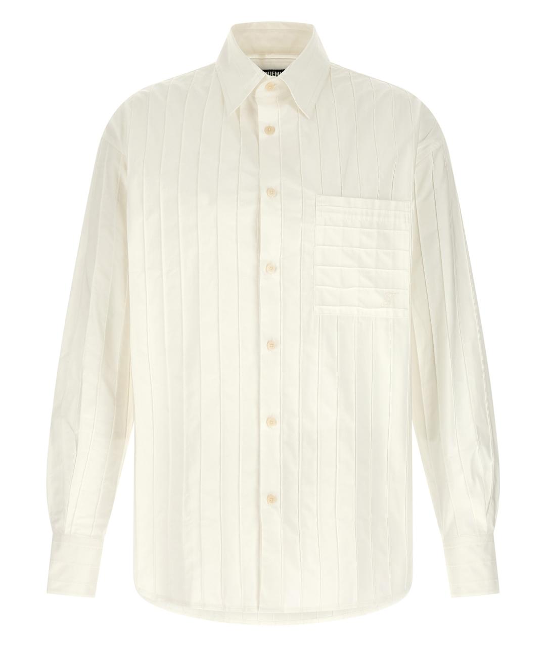 JACQUEMUS Белая хлопковая кэжуал рубашка, фото 1