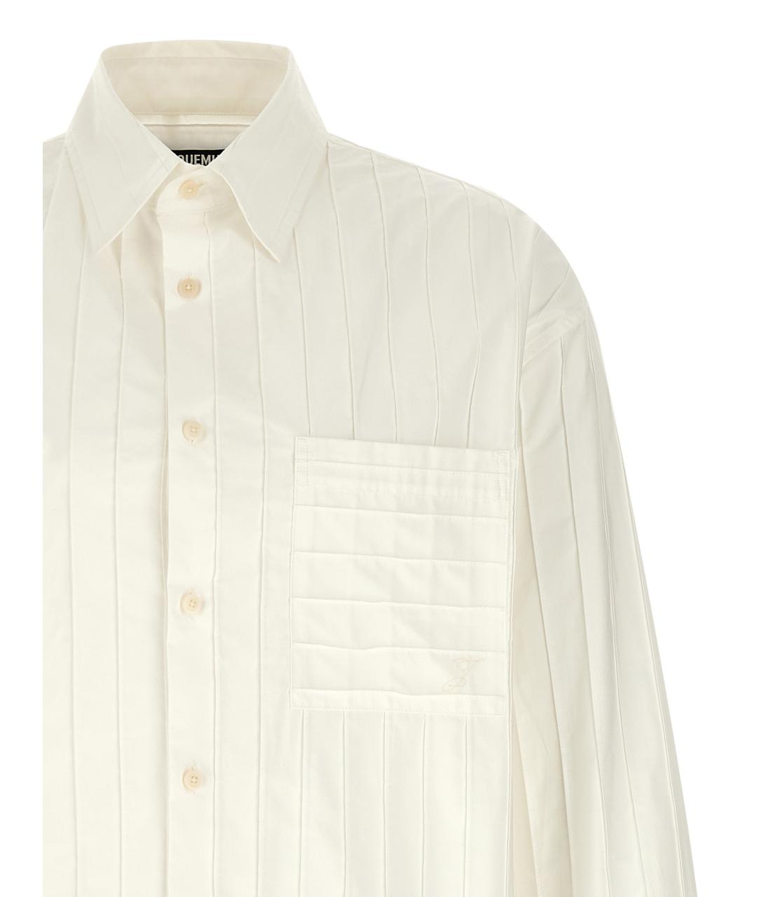 JACQUEMUS Белая хлопковая кэжуал рубашка, фото 3