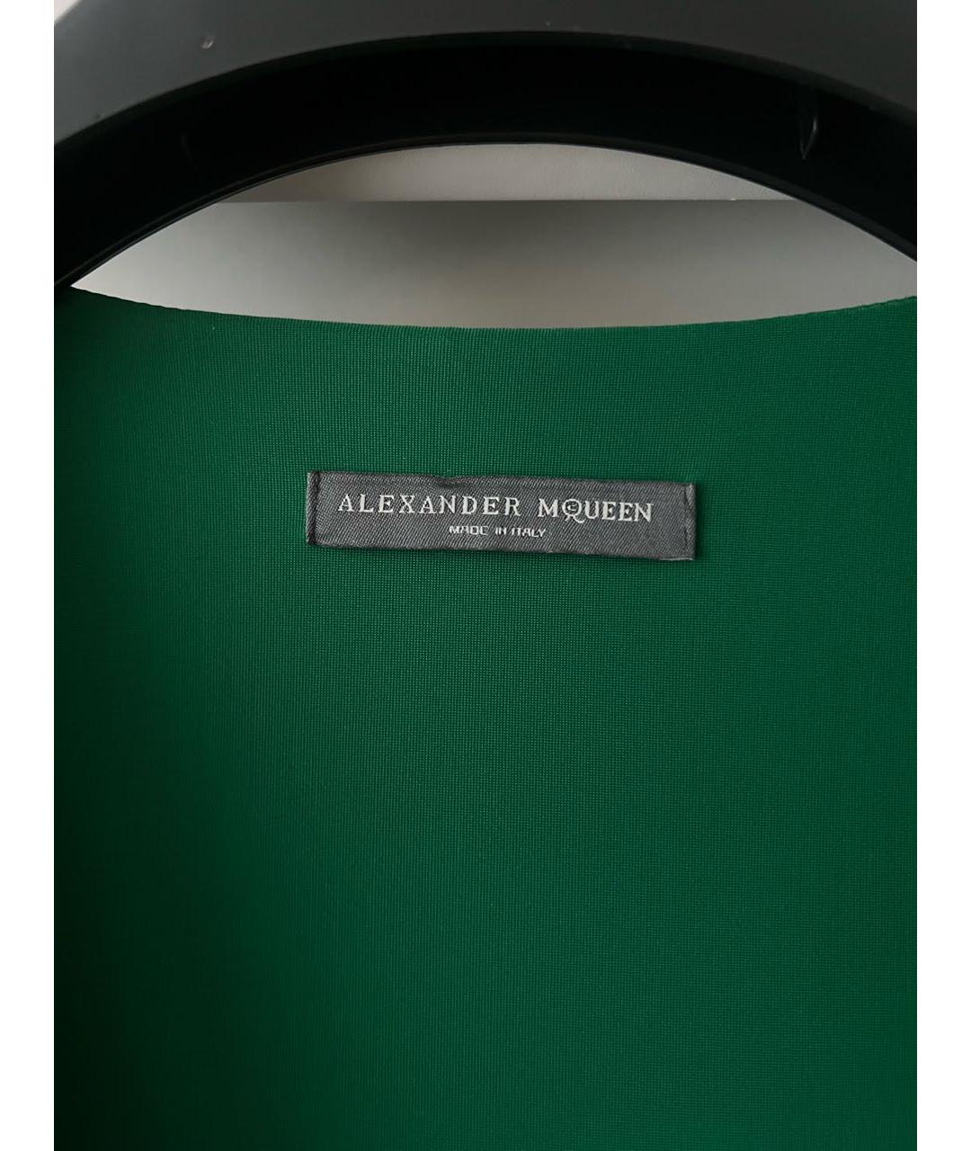 ALEXANDER MCQUEEN Зеленые вискозное вечернее платье, фото 3