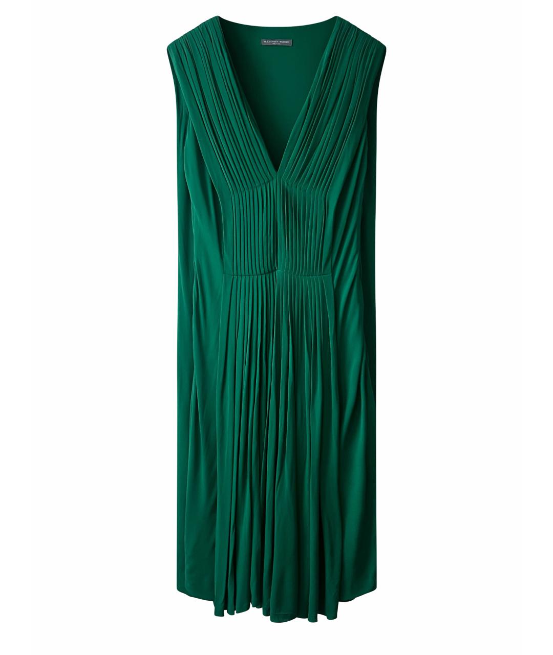 ALEXANDER MCQUEEN Зеленые вискозное вечернее платье, фото 1