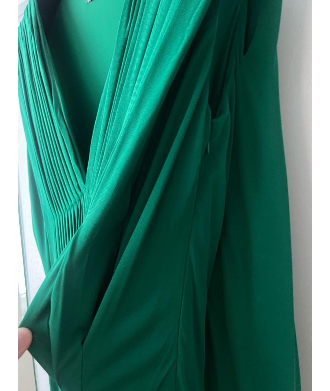 ALEXANDER MCQUEEN Зеленые вискозное вечернее платье, фото 4