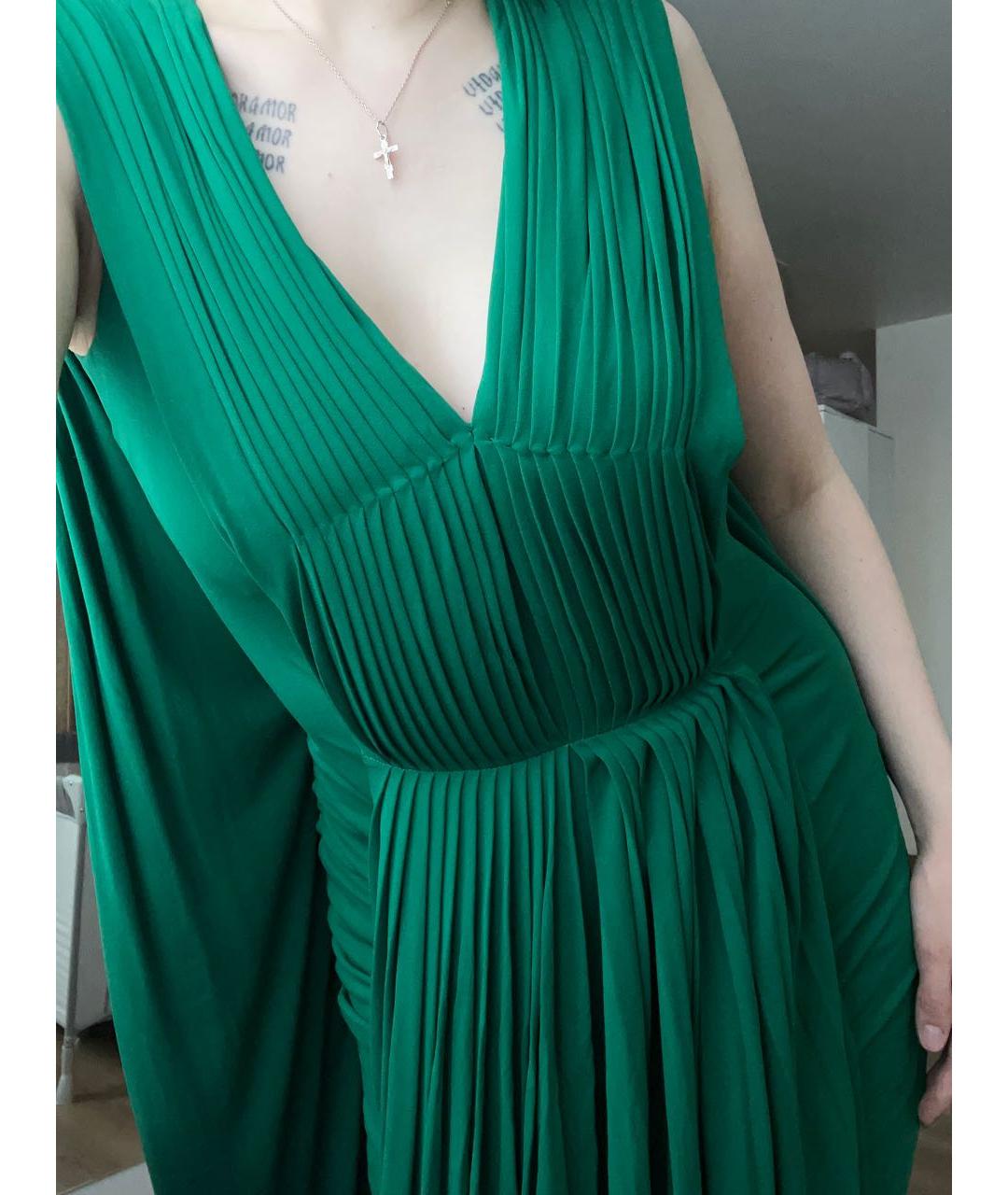 ALEXANDER MCQUEEN Зеленые вискозное вечернее платье, фото 7