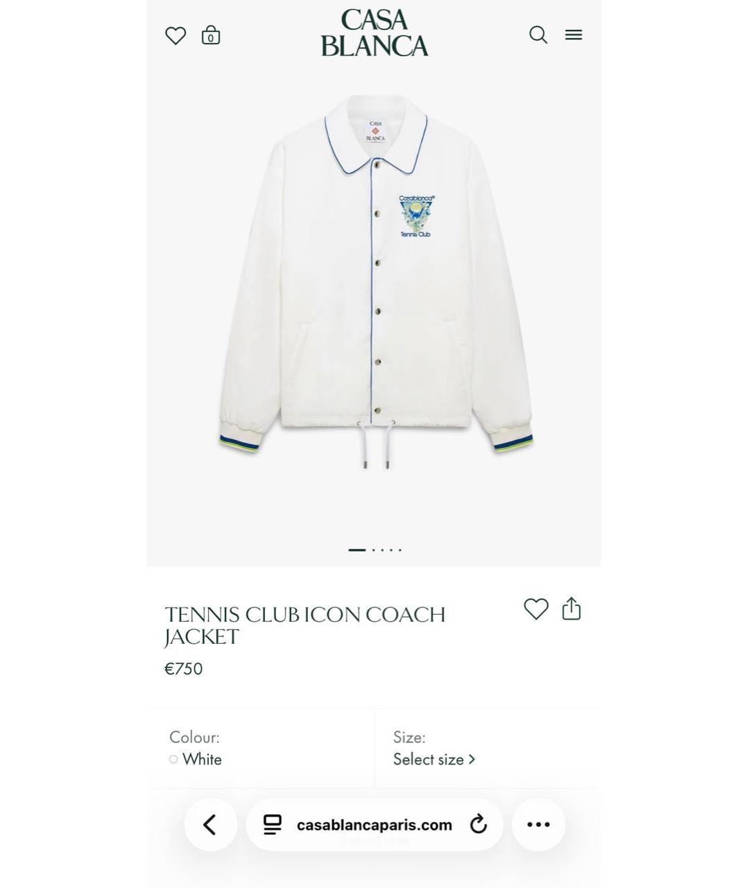 CASABLANCA Белая полиэстеровая спортивная куртка, фото 7