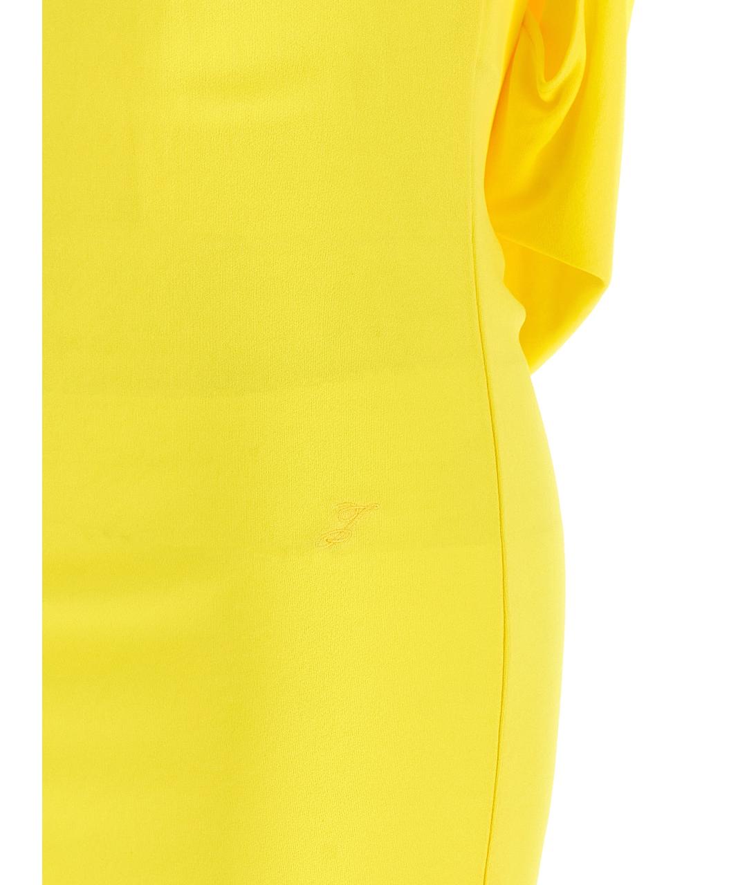 JACQUEMUS Желтое вискозное повседневное платье, фото 3