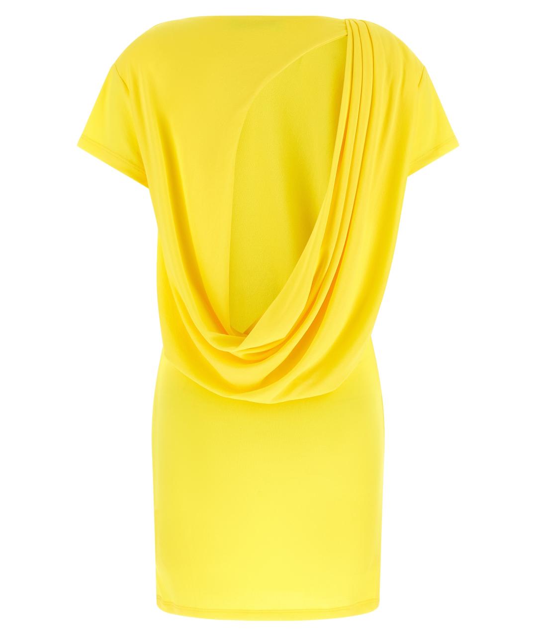 JACQUEMUS Желтое вискозное повседневное платье, фото 4