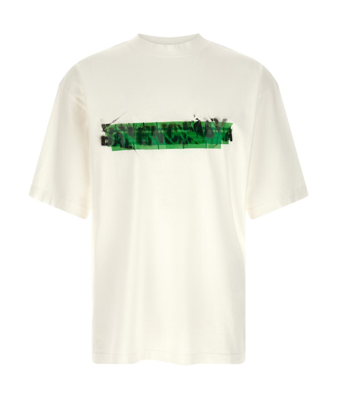 BALENCIAGA Белая хлопковая футболка, фото 1