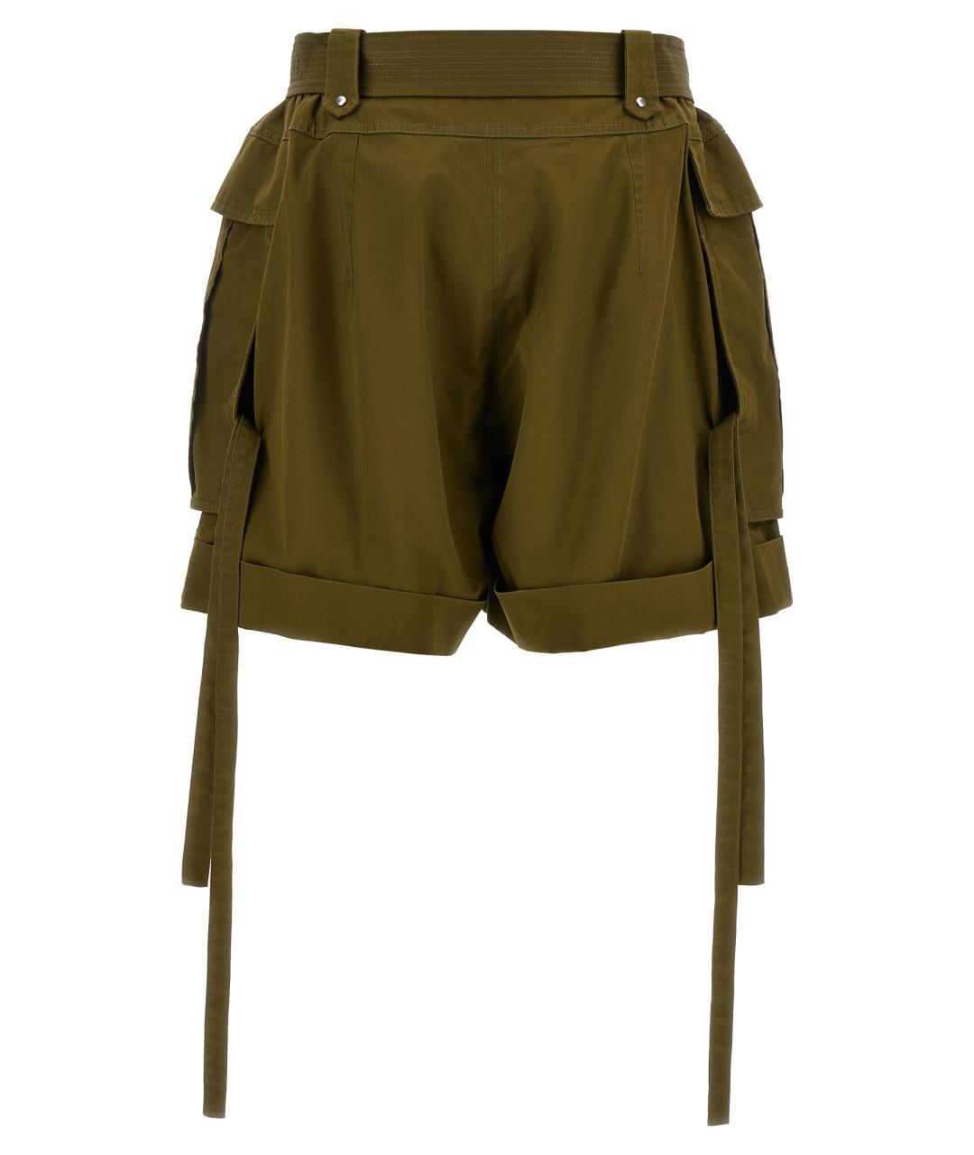 ALEXANDER MCQUEEN Зеленые хлопковые шорты, фото 2