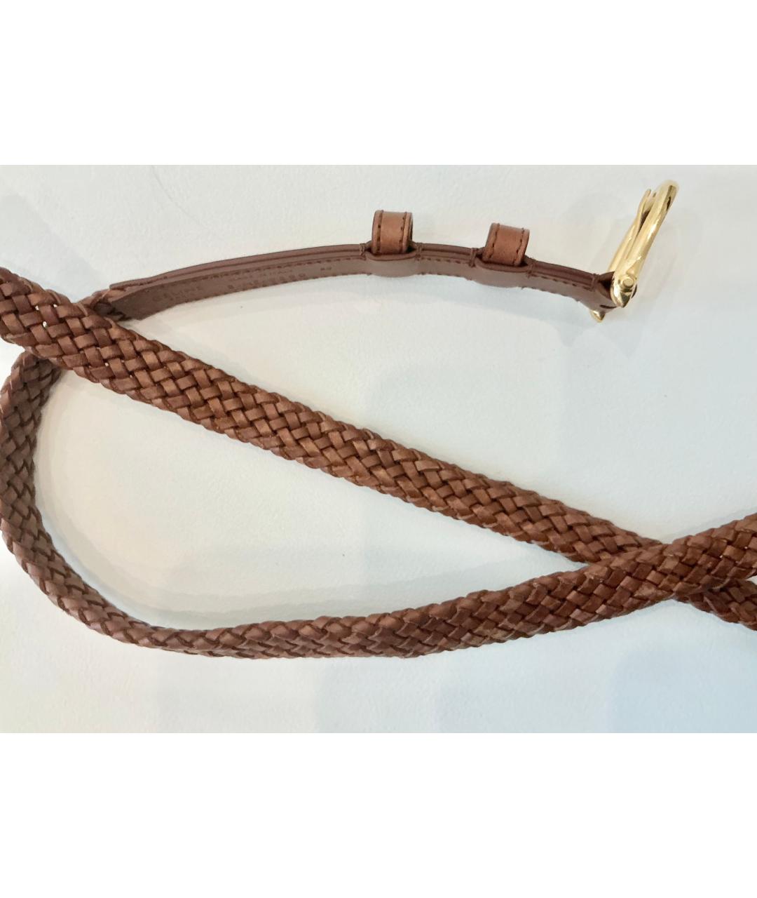 CELINE Коричневый кожаный ремень, фото 4