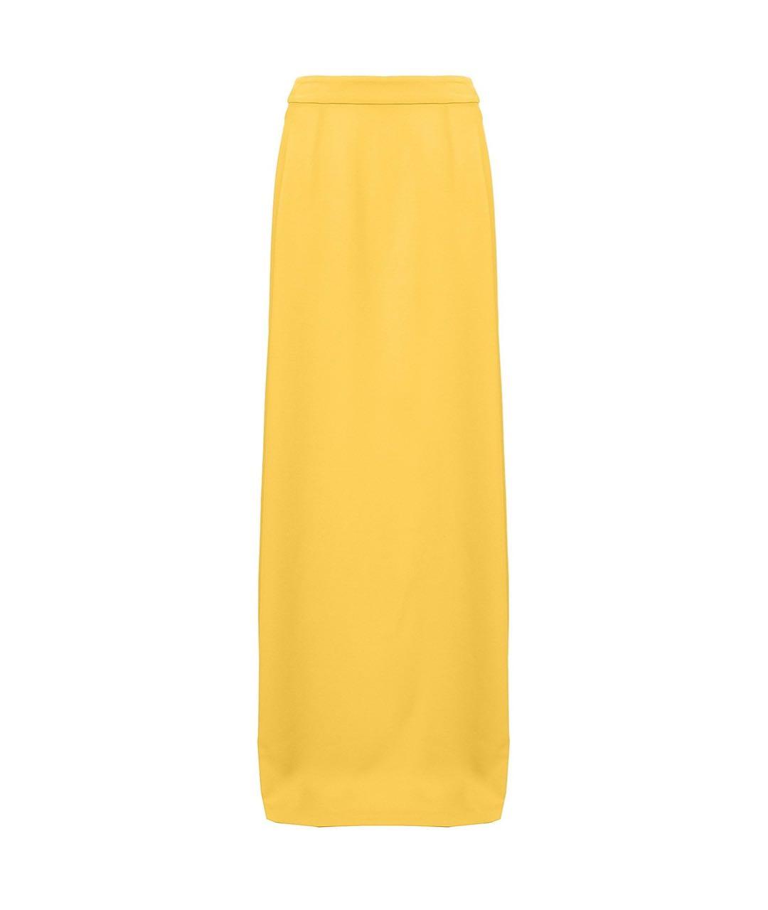 MANTU Желтая ацетатная юбка макси, фото 9
