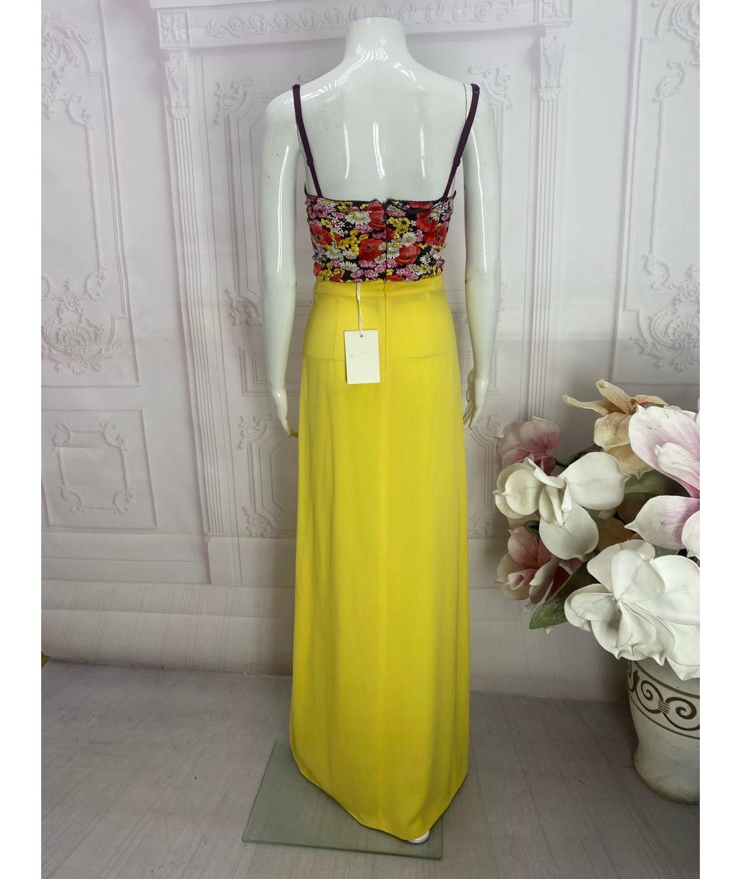 MANTU Желтая ацетатная юбка макси, фото 7