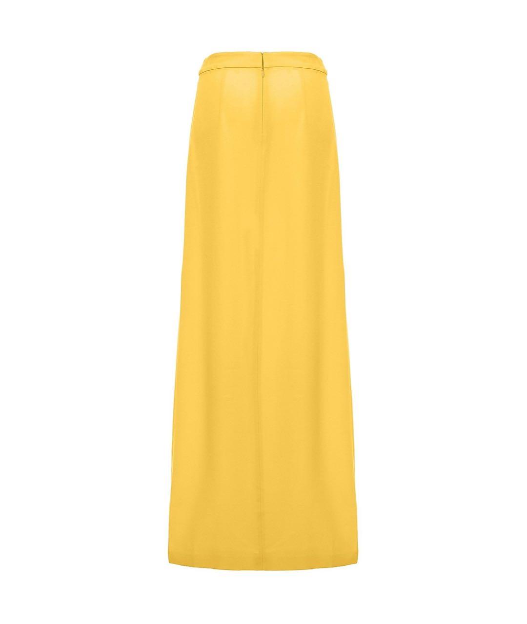 MANTU Желтая ацетатная юбка макси, фото 2