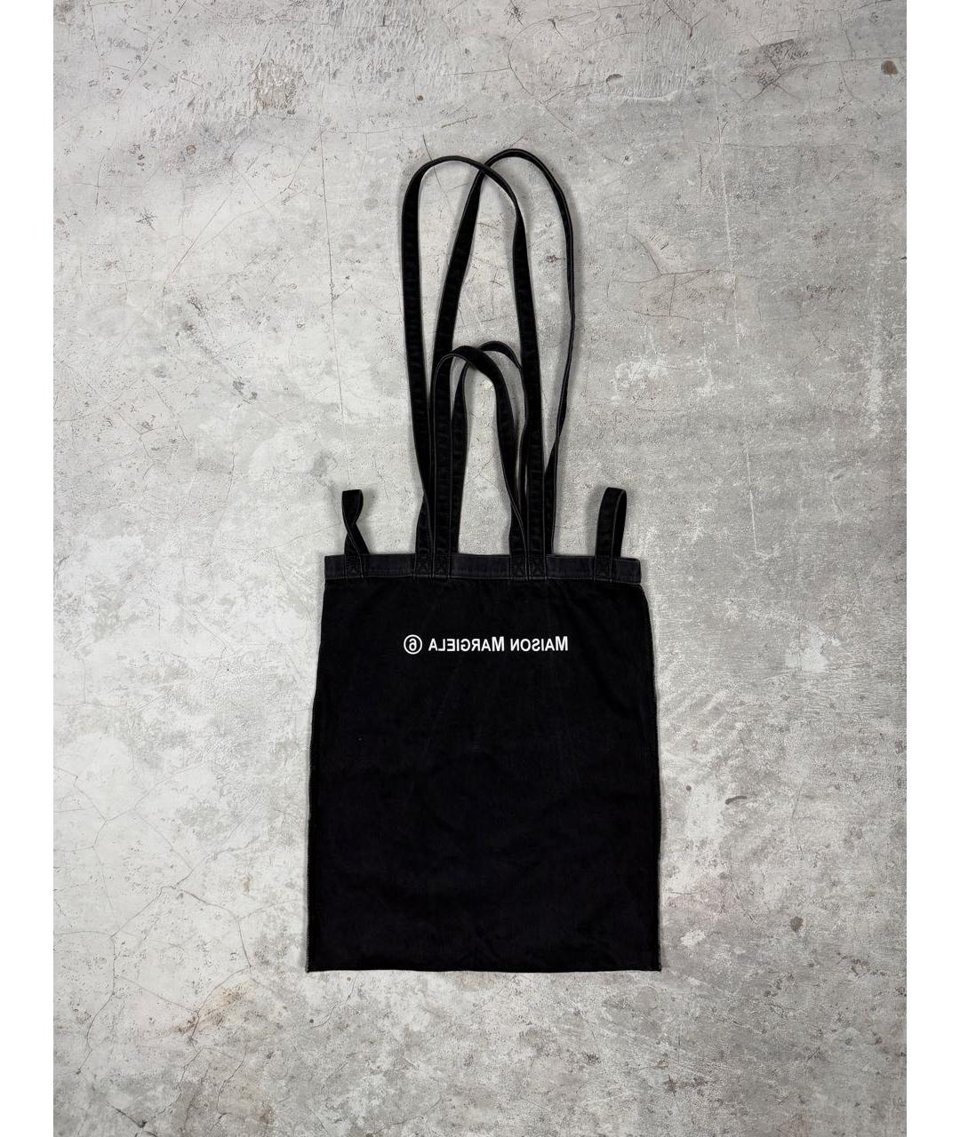 MM6 MAISON MARGIELA Черная хлопковая сумка тоут, фото 9