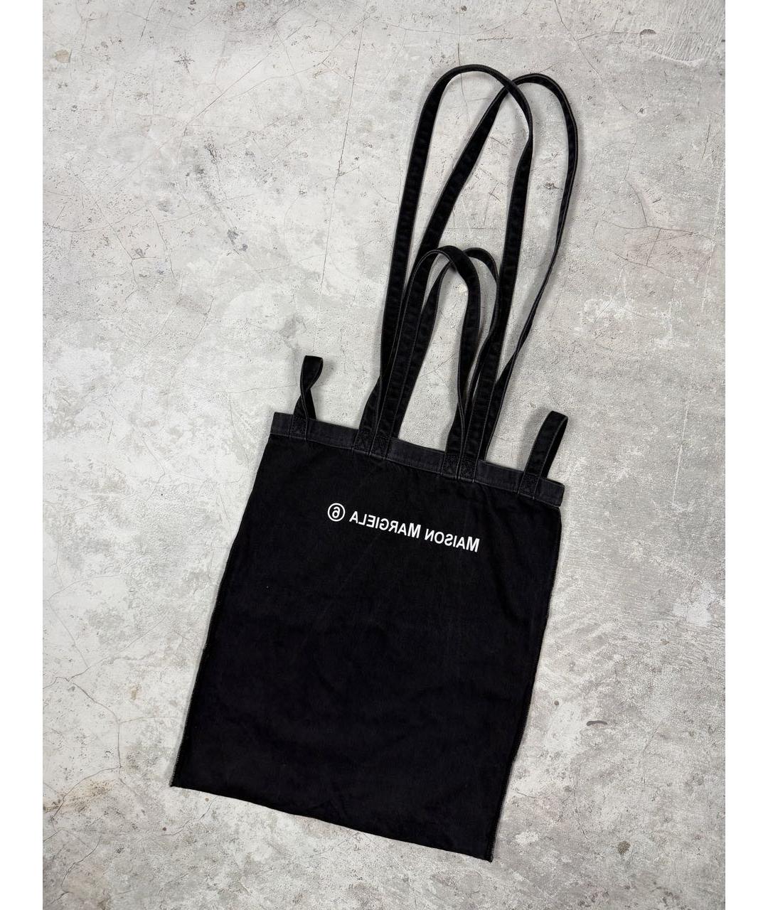 MM6 MAISON MARGIELA Черная хлопковая сумка тоут, фото 2