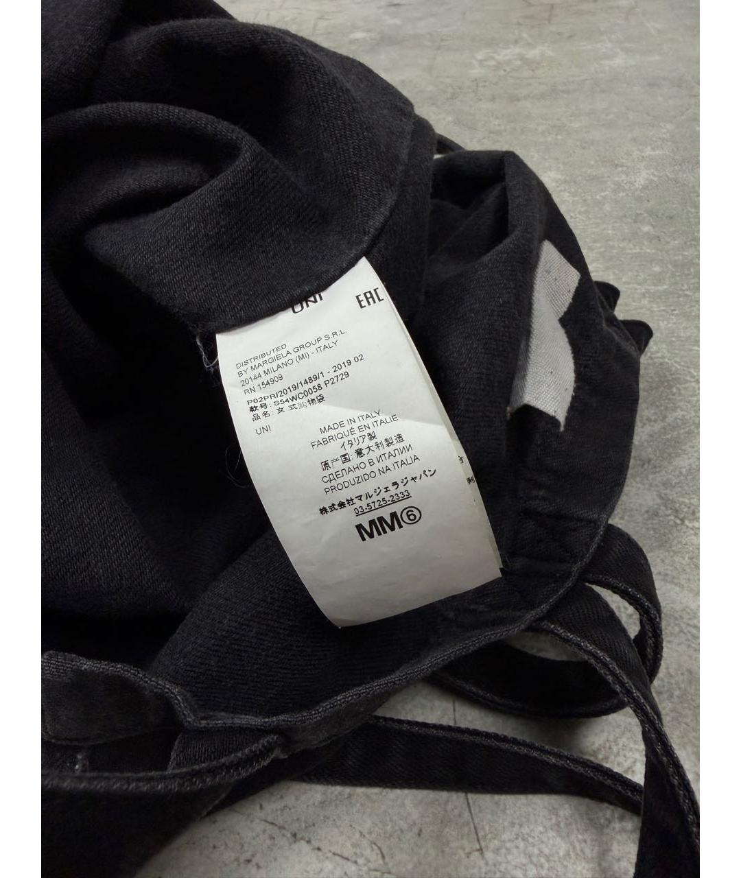 MM6 MAISON MARGIELA Черная хлопковая сумка тоут, фото 7