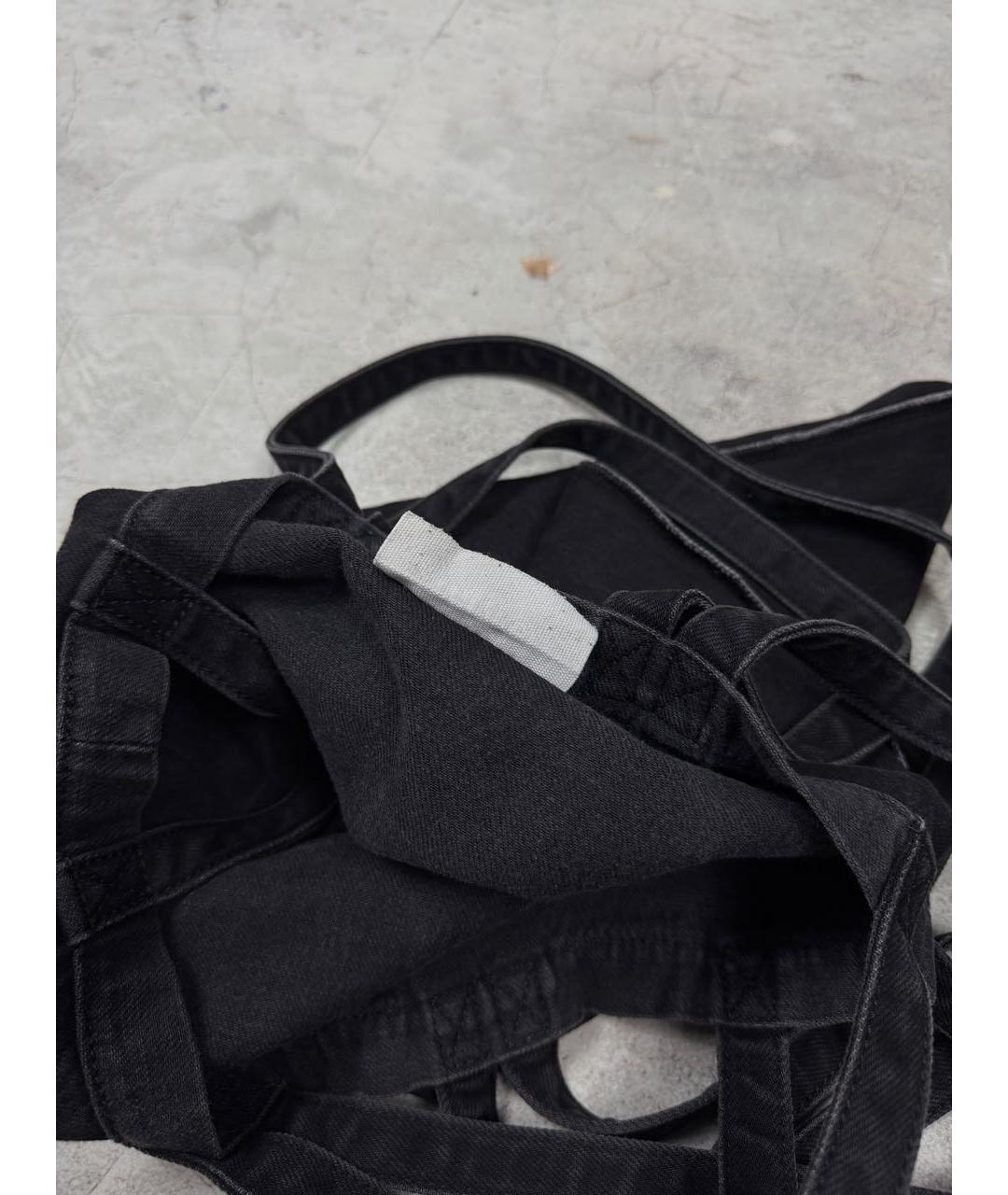 MM6 MAISON MARGIELA Черная хлопковая сумка тоут, фото 6