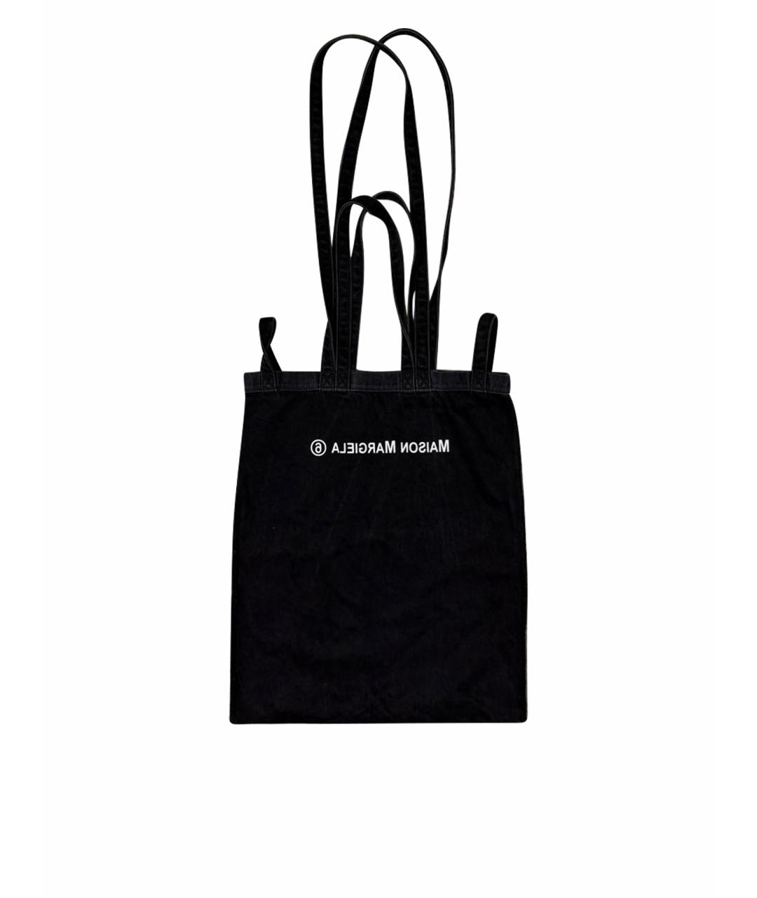 MM6 MAISON MARGIELA Черная хлопковая сумка тоут, фото 1