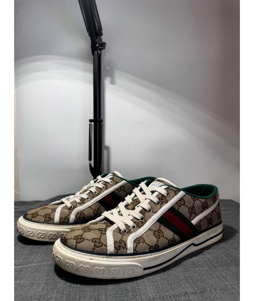 GUCCI Бежевые низкие кроссовки / кеды, фото 5