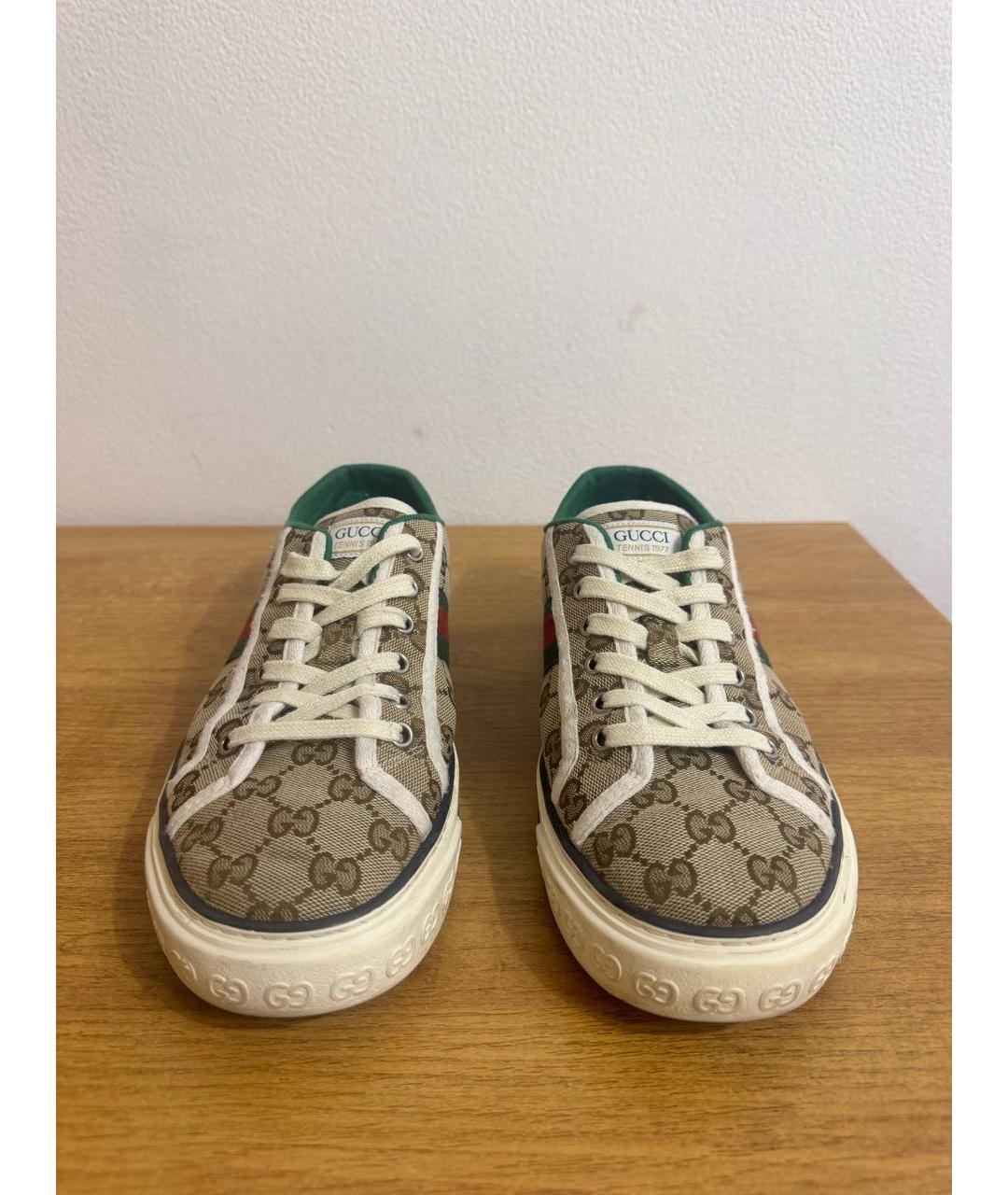 GUCCI Бежевые низкие кроссовки / кеды, фото 2