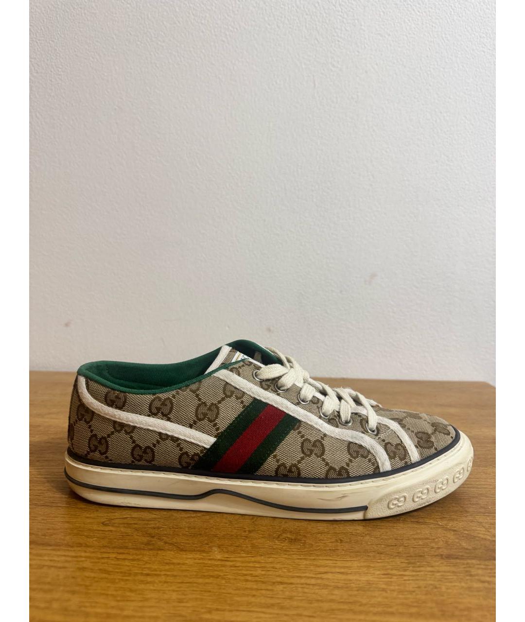 GUCCI Бежевые низкие кроссовки / кеды, фото 7