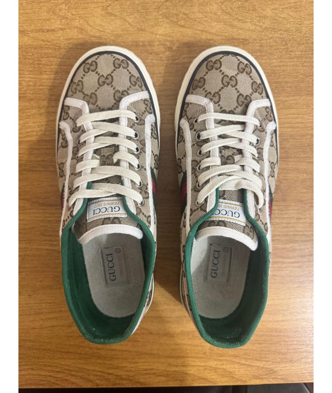 GUCCI Бежевые низкие кроссовки / кеды, фото 3