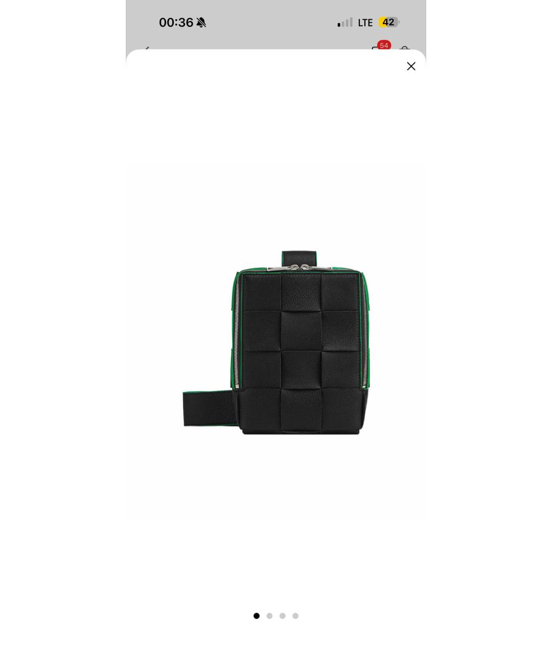 BOTTEGA VENETA Черная кожаная сумка на плечо, фото 5