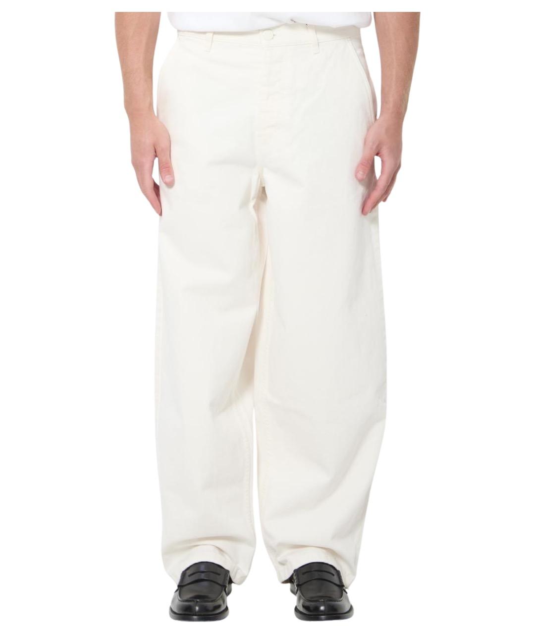 Ami Paris Белые хлопковые прямые джинсы, фото 1