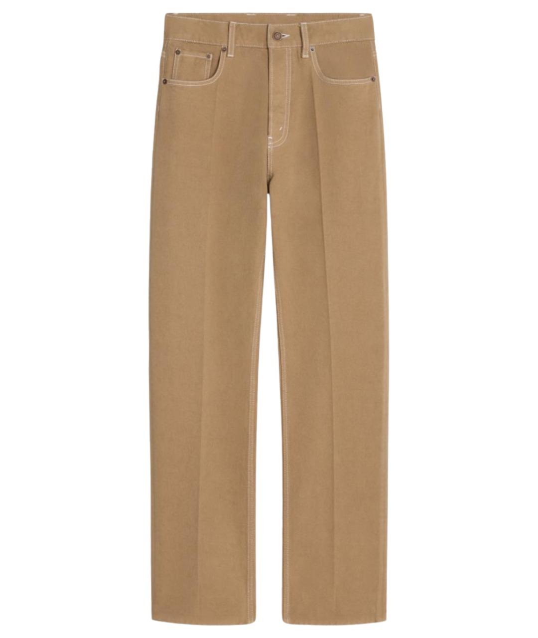 CELINE Бежевые хлопковые прямые джинсы, фото 1