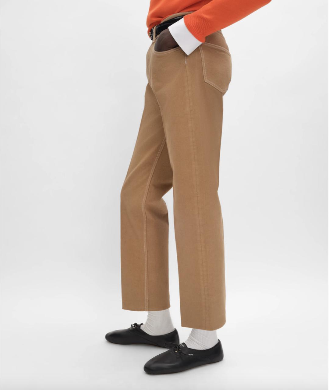 CELINE Бежевые хлопковые прямые джинсы, фото 3