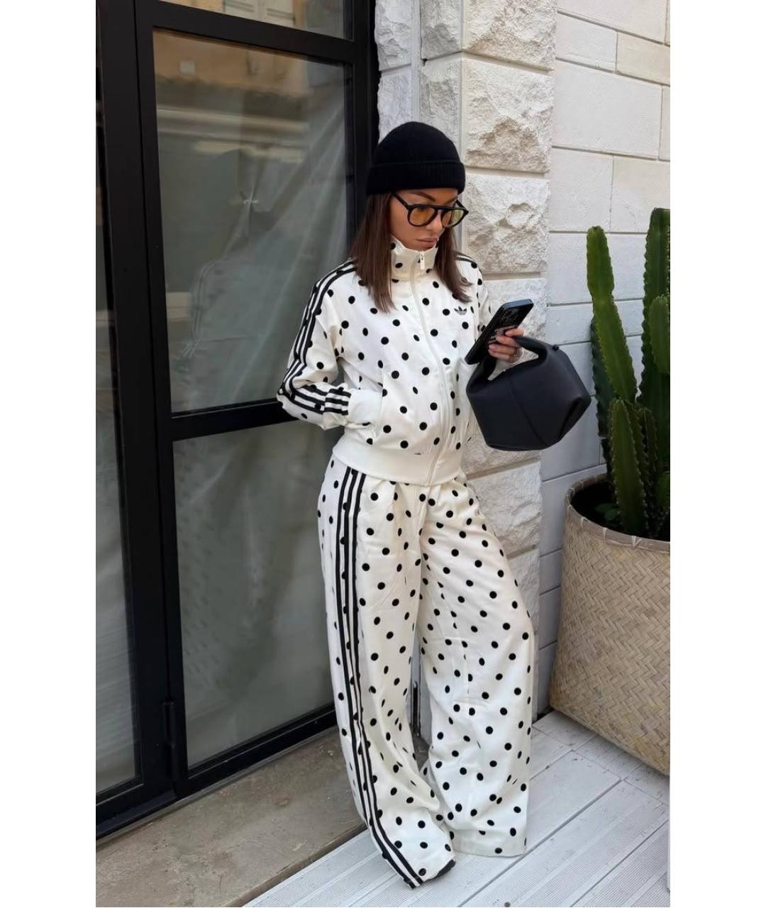 ADIDAS Белые полиэстеровые брюки широкие, фото 5