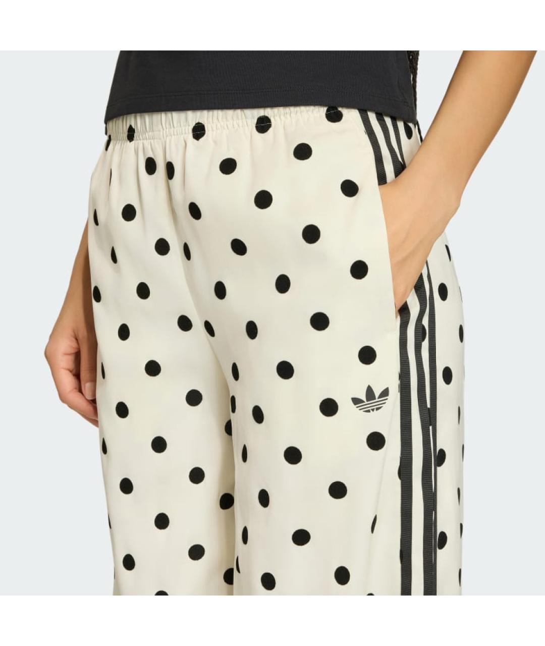 ADIDAS Белые полиэстеровые брюки широкие, фото 2