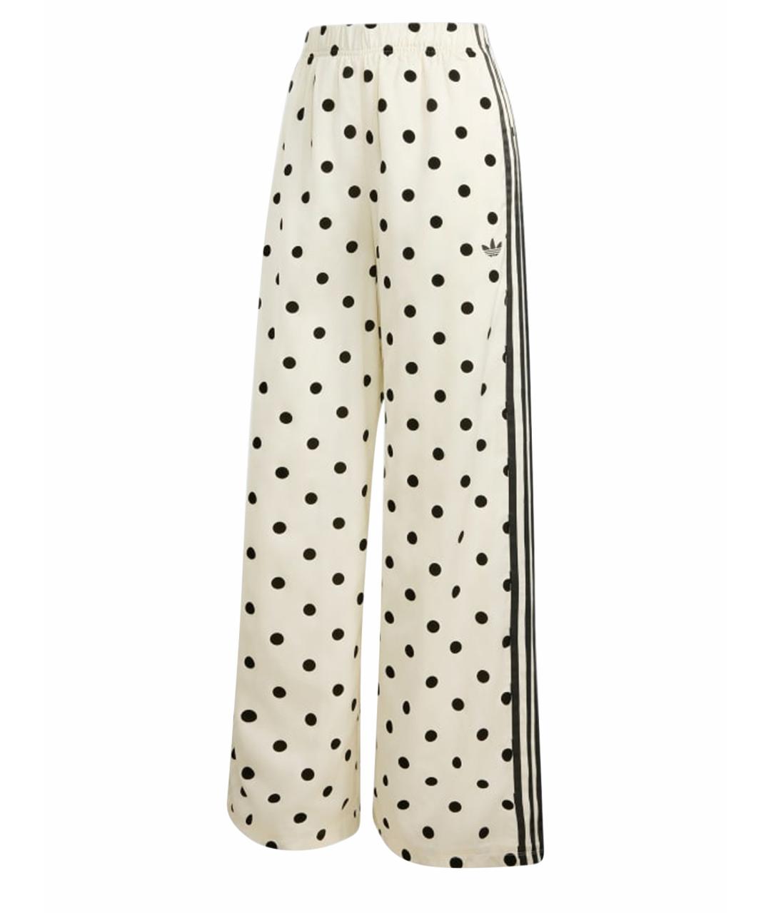 ADIDAS Белые полиэстеровые брюки широкие, фото 1