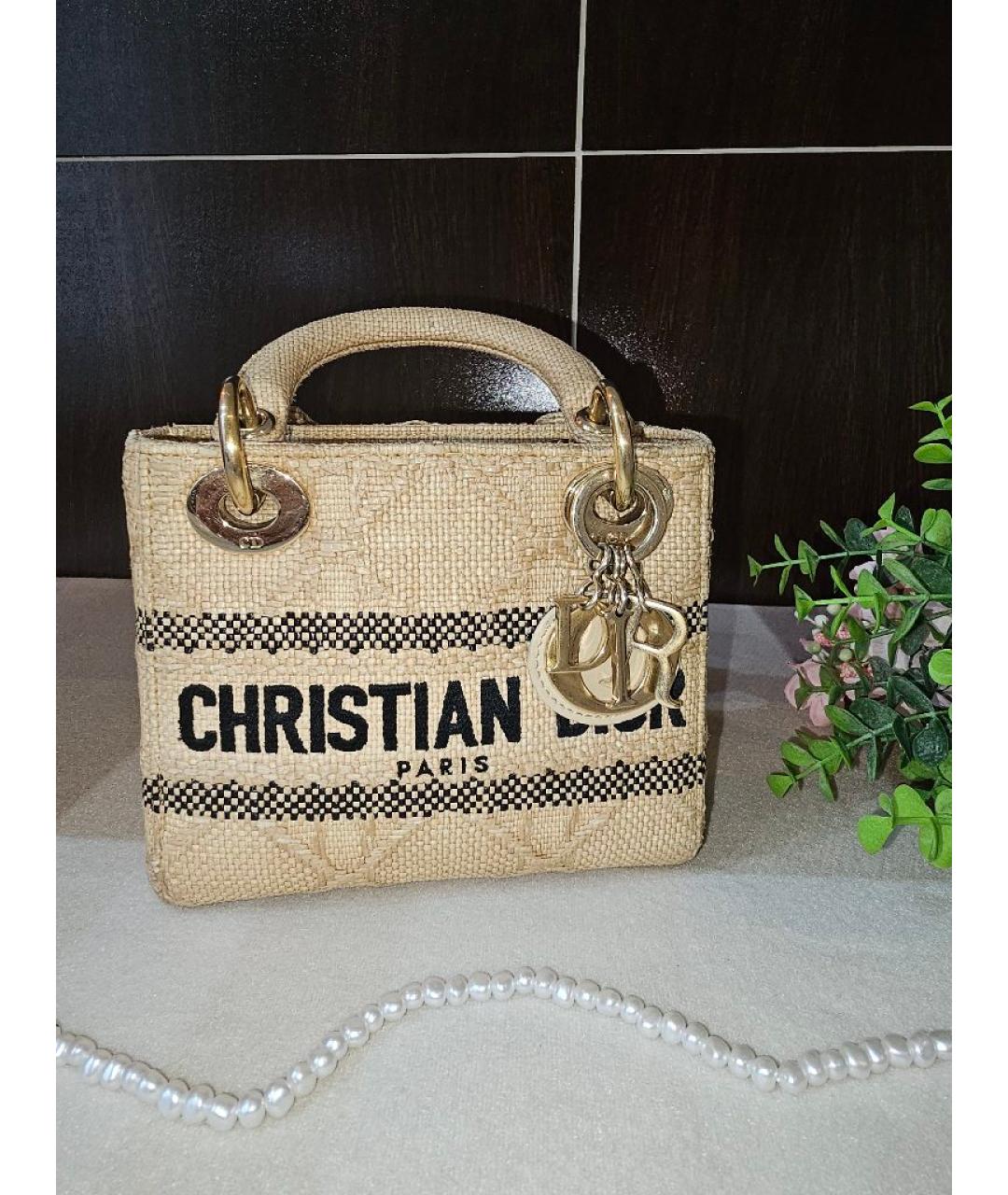 CHRISTIAN DIOR Бежевая сумка с короткими ручками, фото 2