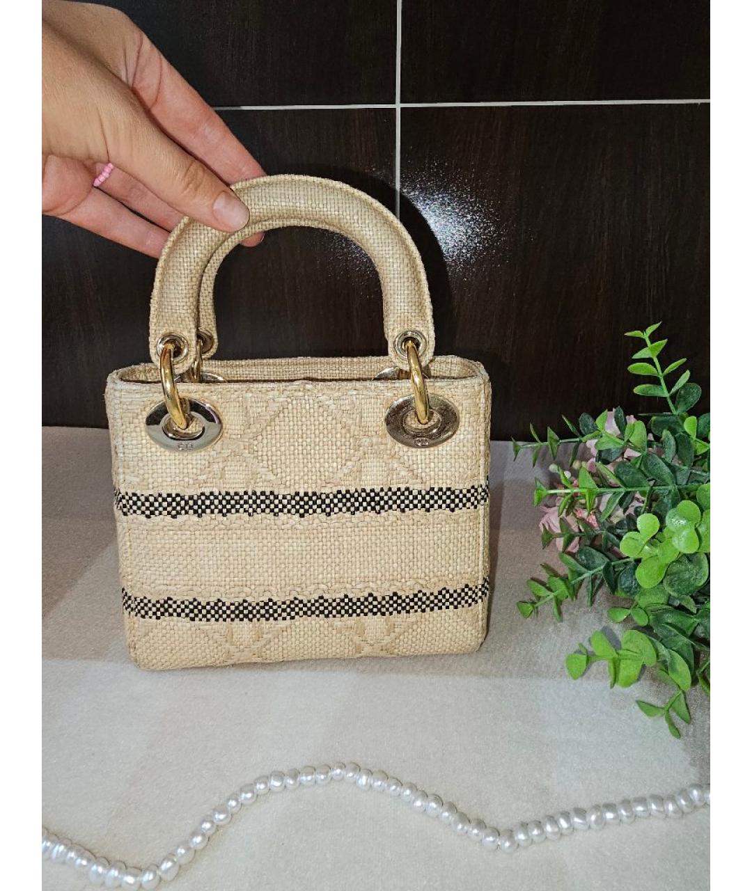 CHRISTIAN DIOR Бежевая сумка с короткими ручками, фото 3