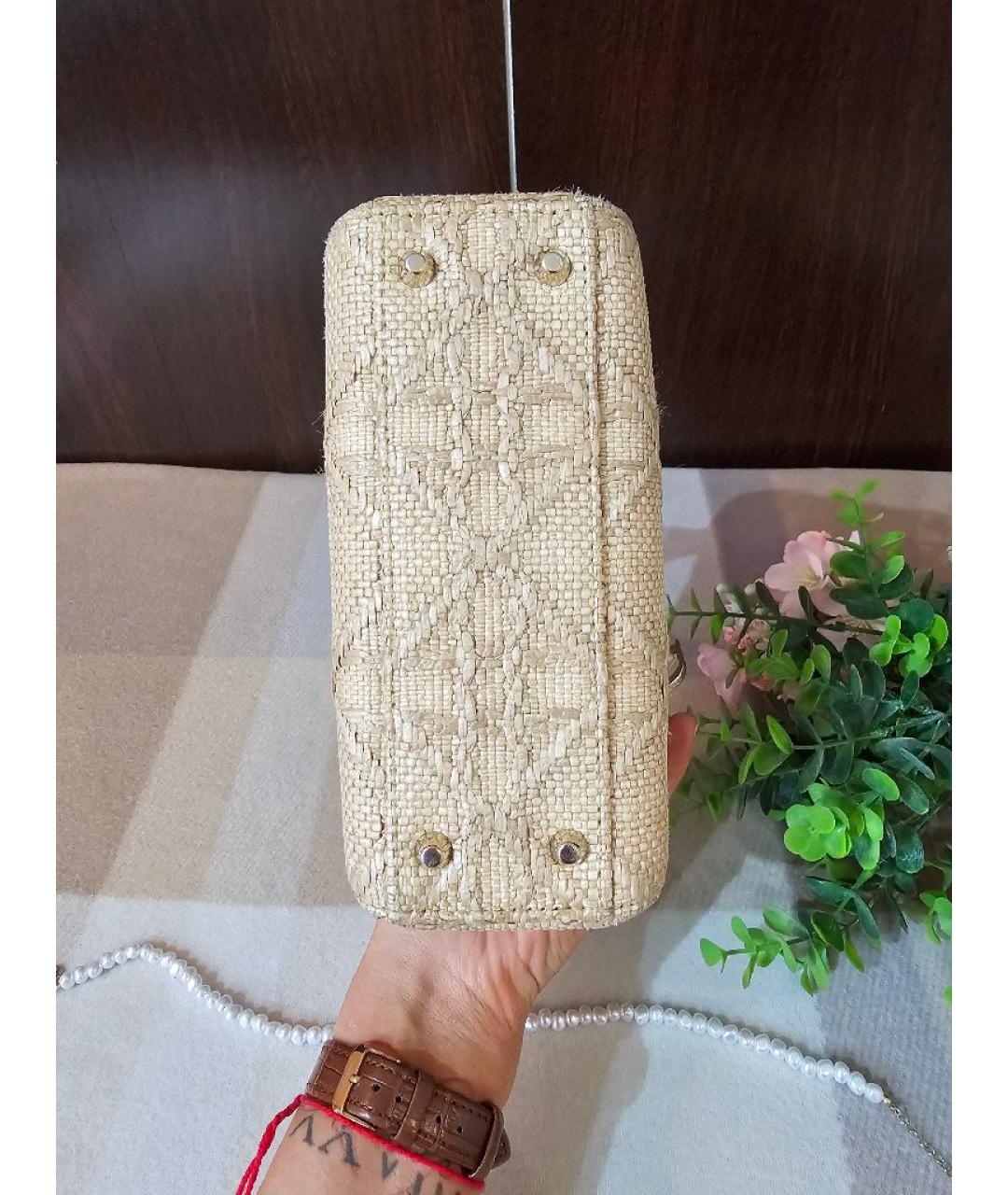 CHRISTIAN DIOR Бежевая сумка с короткими ручками, фото 5