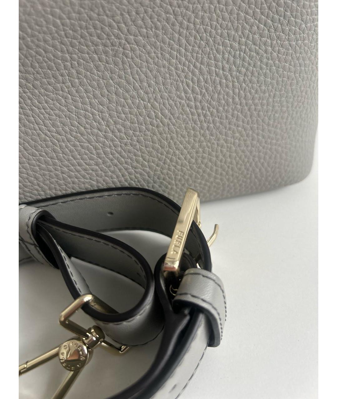 FURLA Серая кожаная сумка через плечо, фото 7