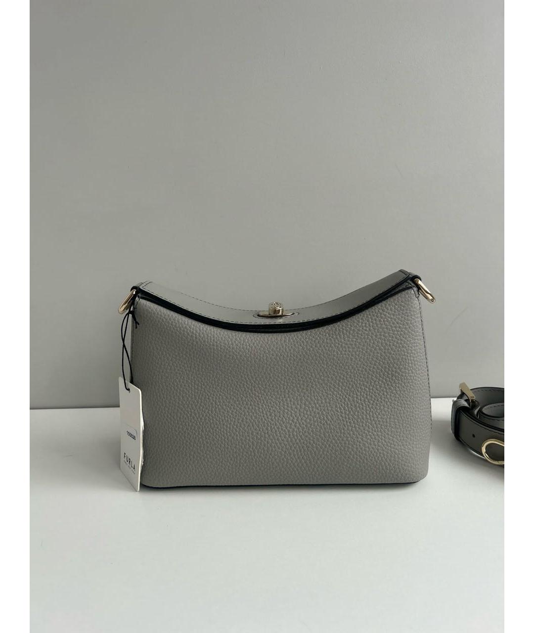 FURLA Серая кожаная сумка через плечо, фото 8
