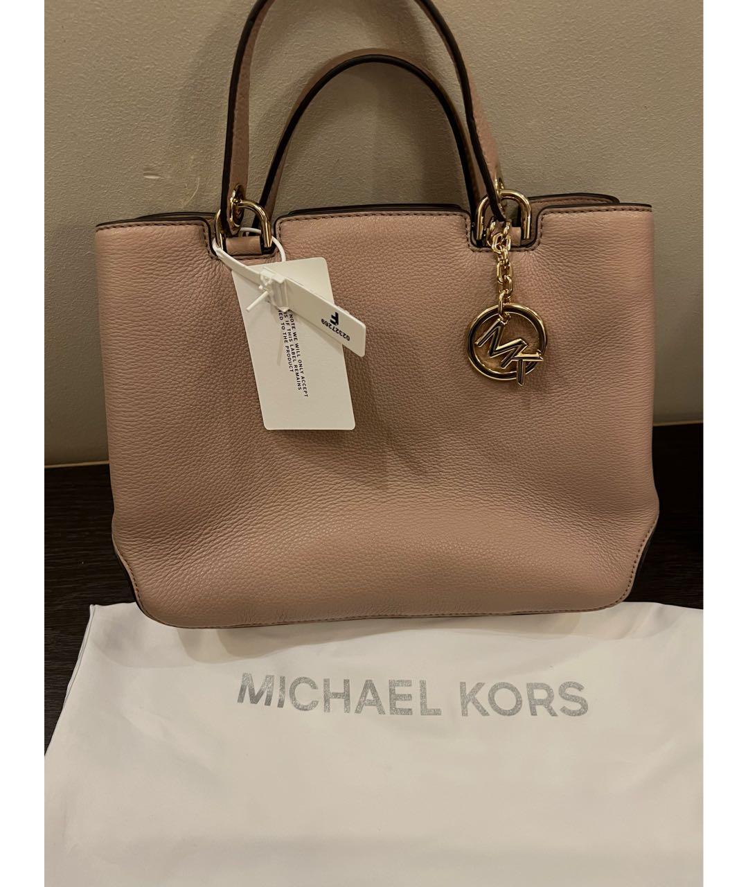 MICHAEL MICHAEL KORS Бежевая кожаная сумка тоут, фото 2